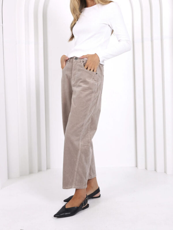 Monaco Jeans Toni Barrel Jean - Corduroy Latte