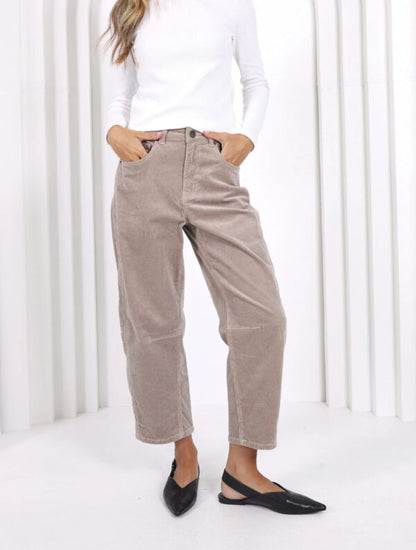 Monaco Jeans Toni Barrel Jean - Corduroy Latte