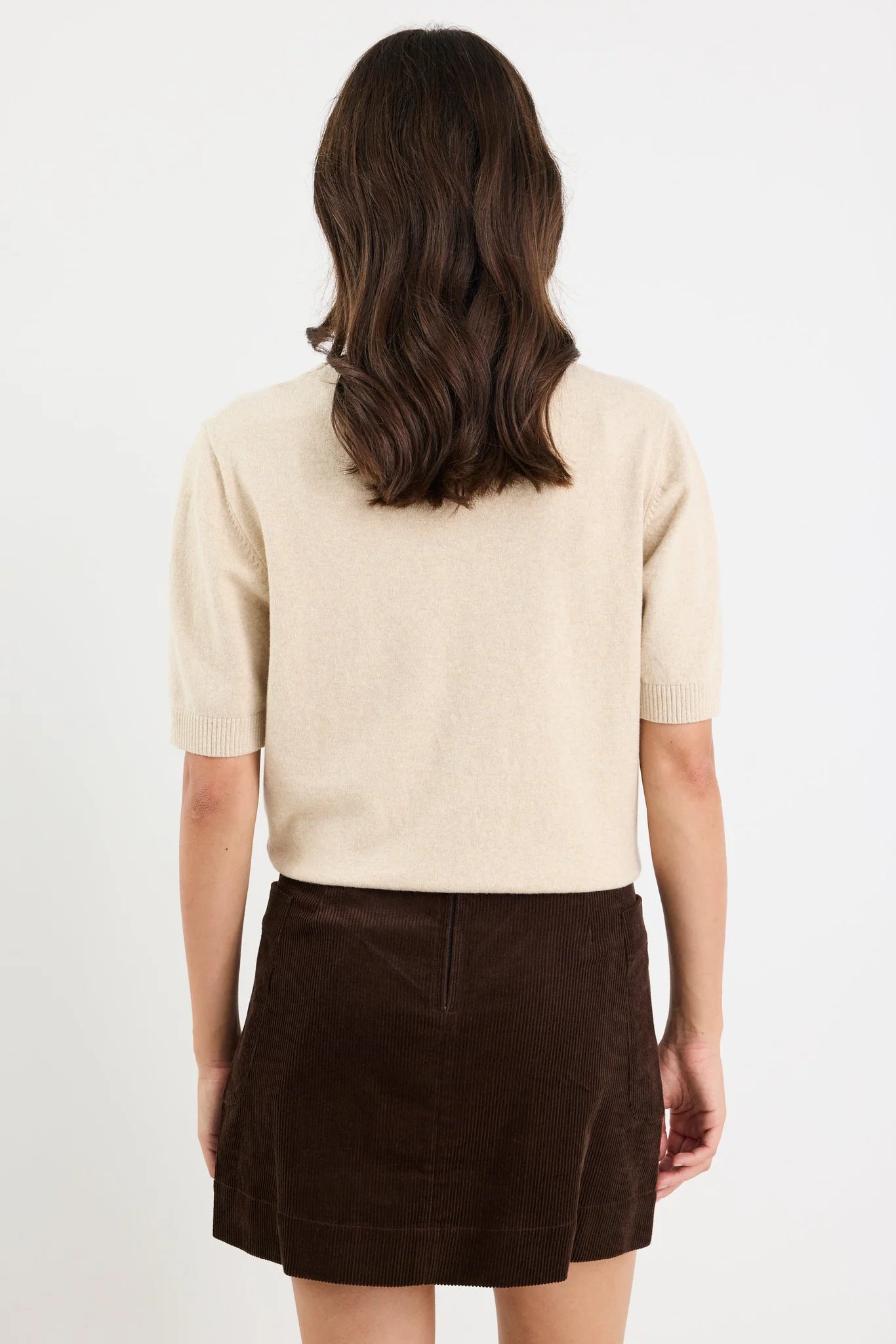 Ivy + Jack Topic Cashmere Blend Soft Knit Tee - Champagne