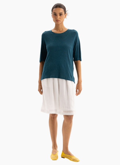 Two by Two Linen Tee - Deep Sea