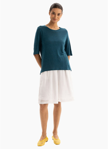 Two by Two Linen Tee - Deep Sea