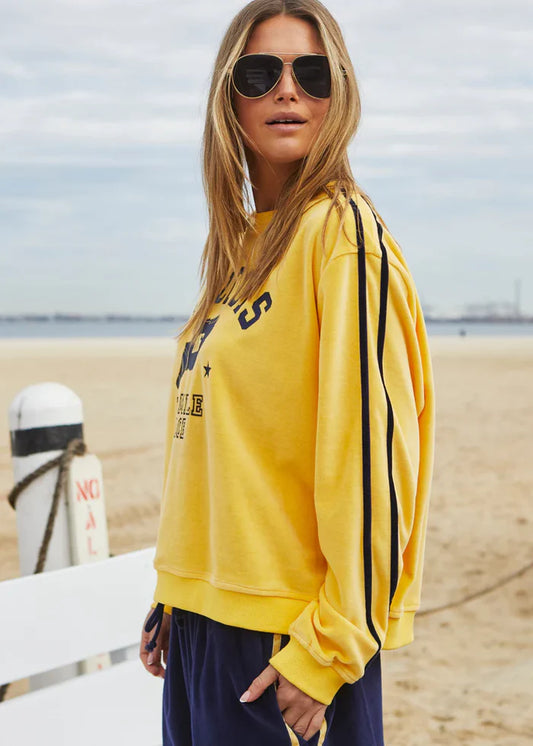 Hammill & Co Sporty Velour Sweat - Yellow