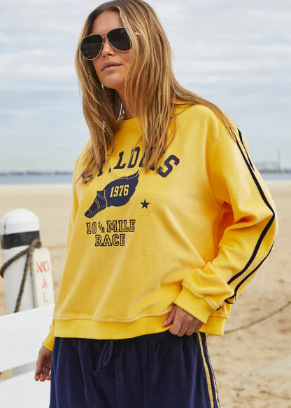 Hammill & Co Sporty Velour Sweat - Yellow
