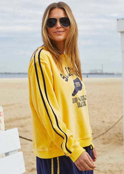 Hammill & Co Sporty Velour Sweat - Yellow