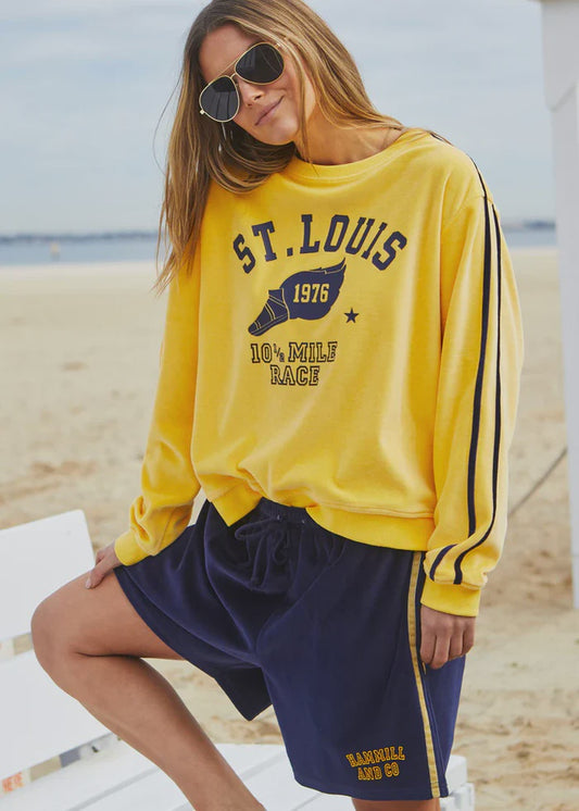 Hammill & Co Sporty Velour Sweat - Yellow