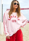 Hammill & Co Sporty Urban Velour Sweat - Pink/Red