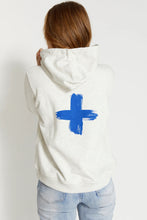 Load image into Gallery viewer, Stella + Gemma Hoodie Snow Marle Cobalt Cross
