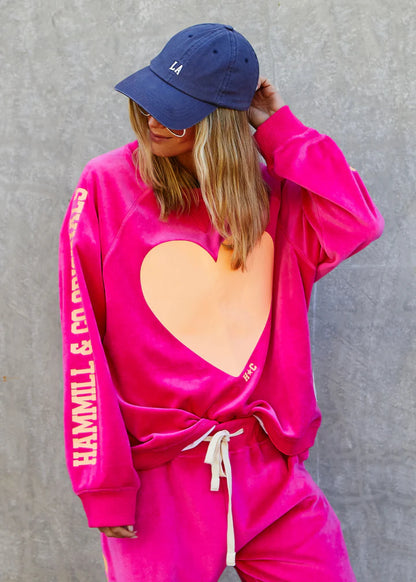 Hammill & Co Velour Sweat - Pink
