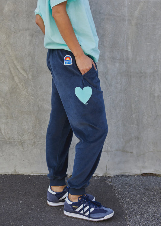 Hammill & Co Velour Track Pants - Navy
