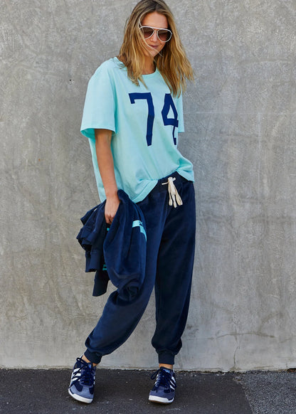 Hammill & Co Velour Track Pants - Navy