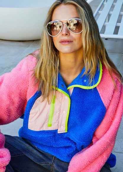 Hammill & Co  Polar Fleece - Royal & Pink
