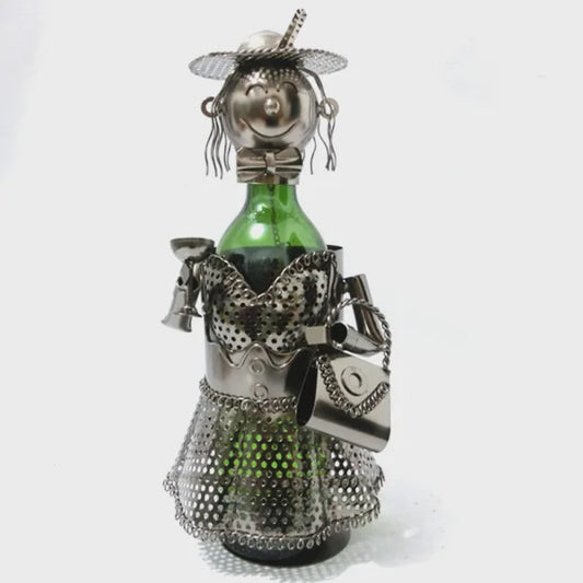 J & M Wine Bottle Holder - Lady with Handbag