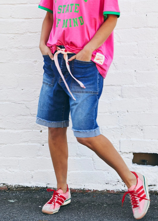 Hammill & Co Weekend Stretch Denim Short - Stonewash