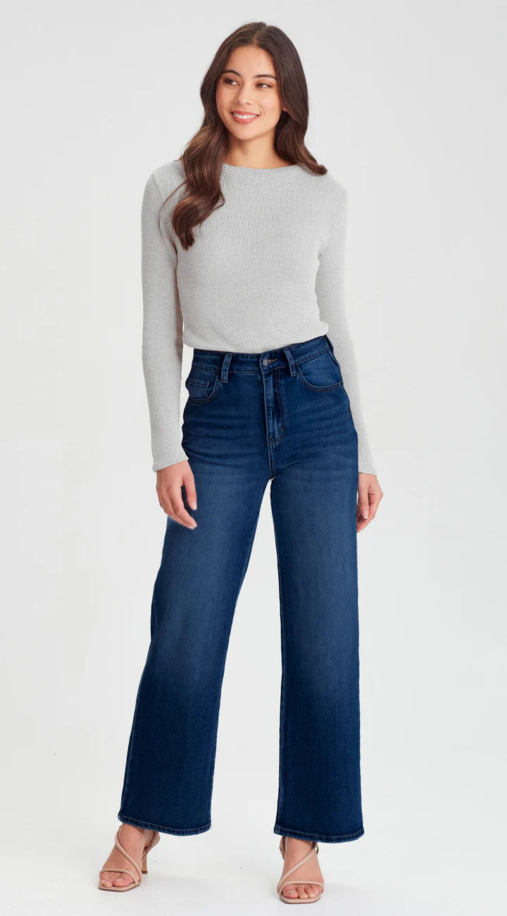 Junkfood Wendy Wide Leg Jeans -Dark Blue