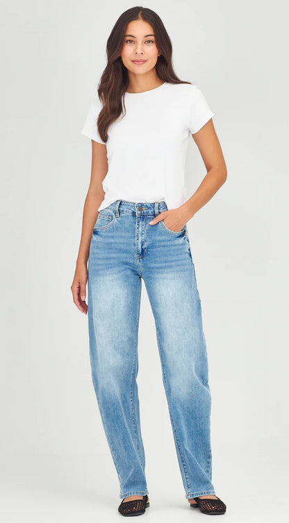 Junkfood WHISKEY Barrel Jeans SHORT LEG - Blue