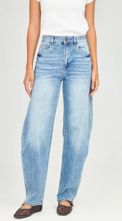 Junkfood WHISKEY Barrel Jeans SHORT LEG - Blue