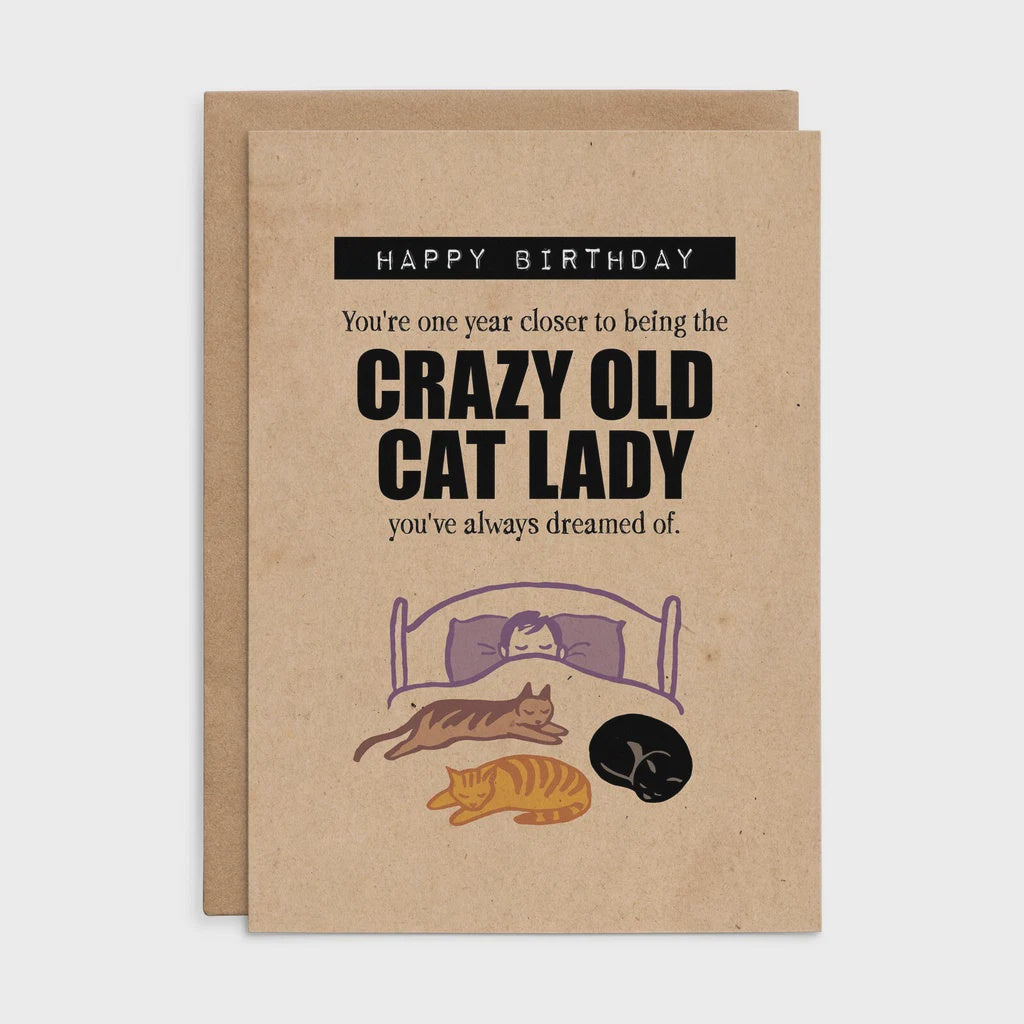 Defamations Card - HBD Crazy Old Cat Lady