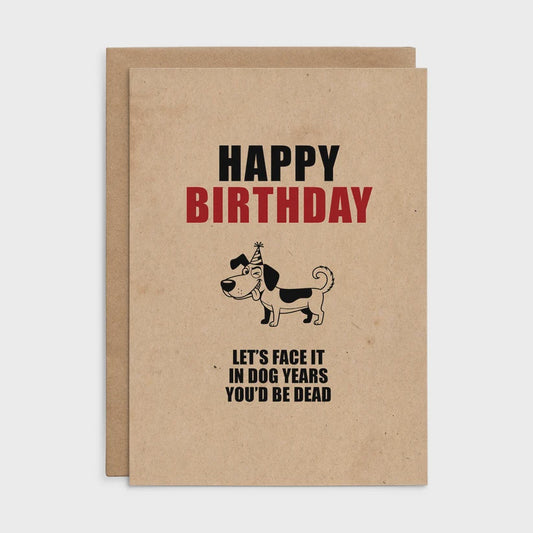 Defamations Card Happy Birthday Let's face it