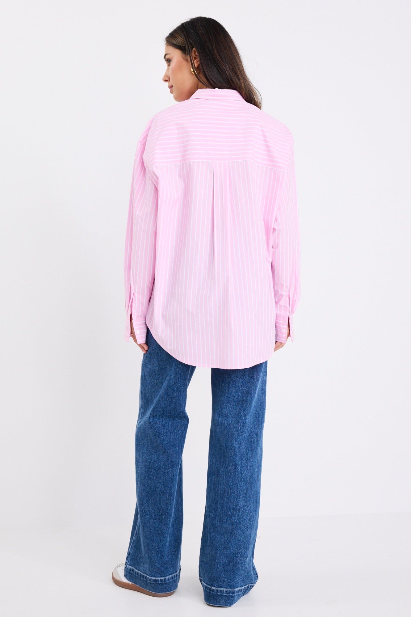 Stories be Told You Got this Oversized Boyfriend Shirt - Pink Stripe