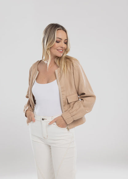 Mi Moso Zip Line Bomber - Taupe