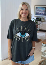 Load image into Gallery viewer, Love Lily Sequin Third Eye Tee - Washed Black
