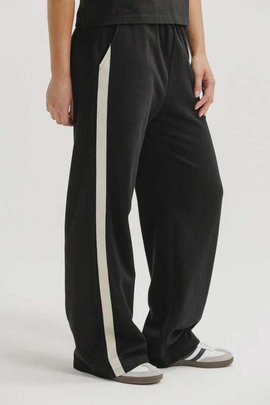 Homelee Palazzo Pants - Winter Weight - Black & Sand