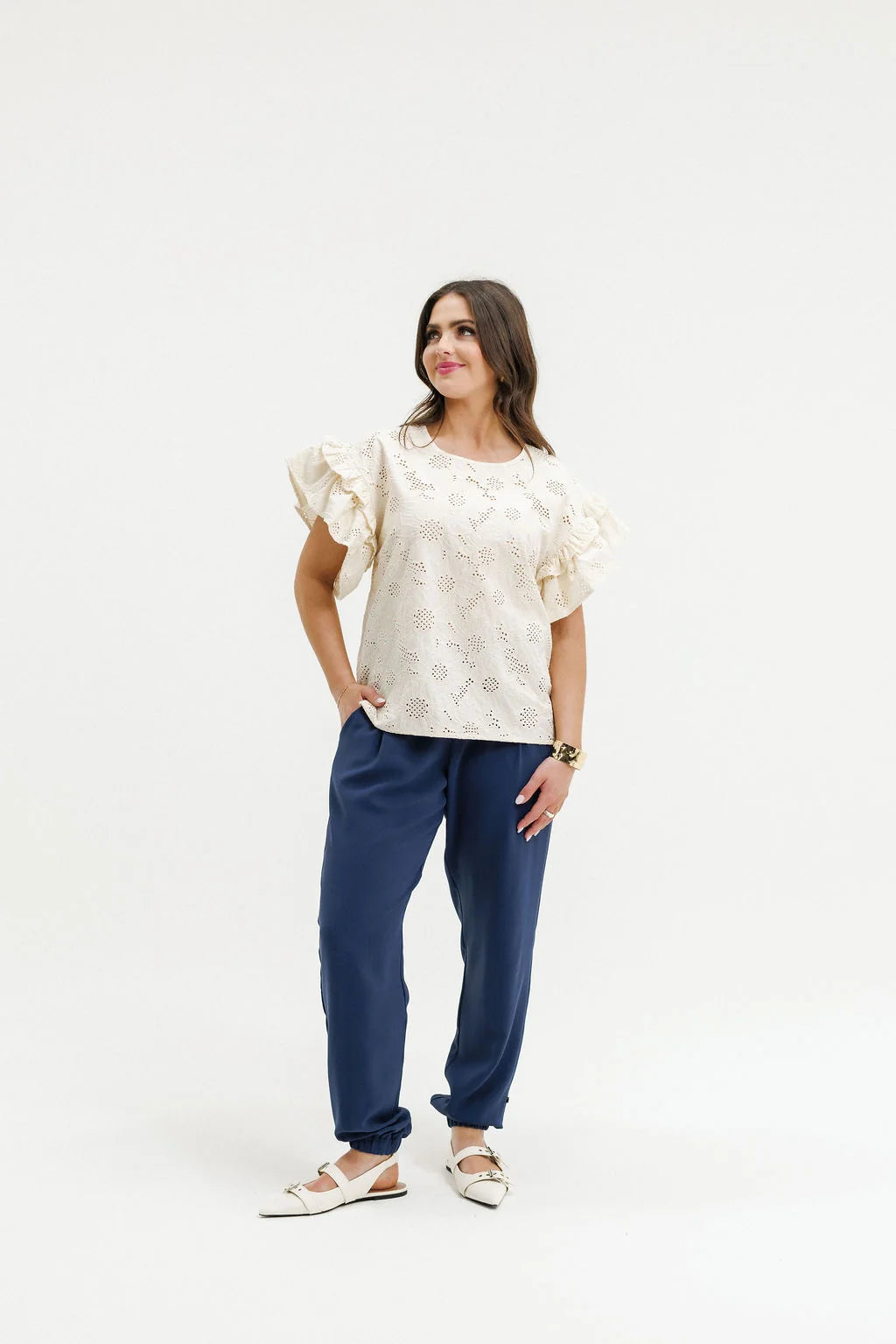 Homelee Evelyn Blouse - Coastal Daisies