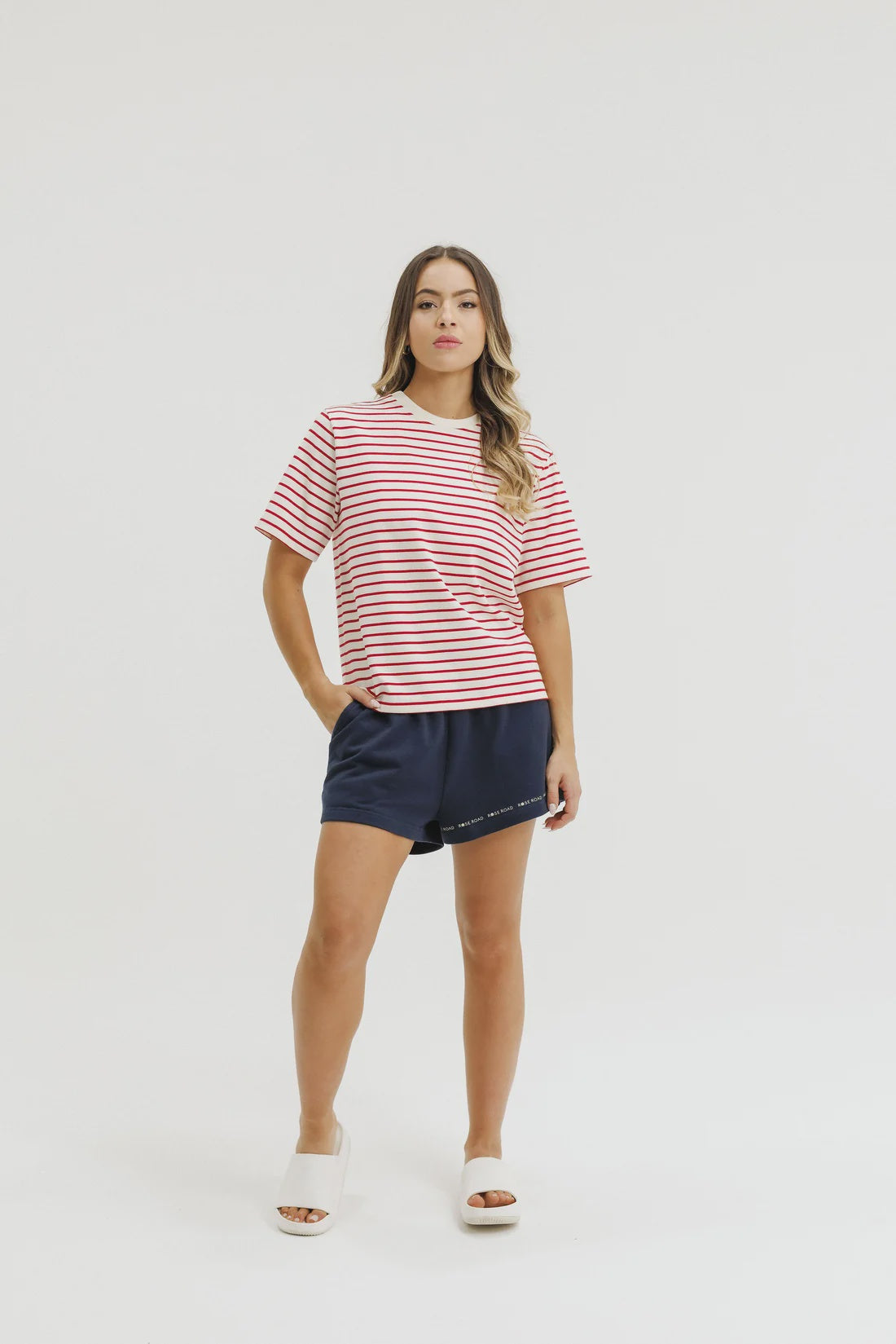 Rose Road Atlas Tee - Signal red