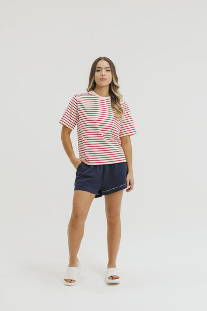 Rose Road Atlas Tee - Signal red