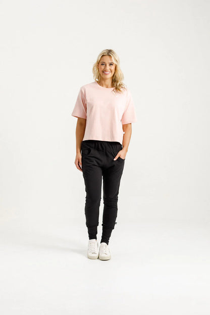 Homelee Apartment Pants - Black with Blossom Berry Bow