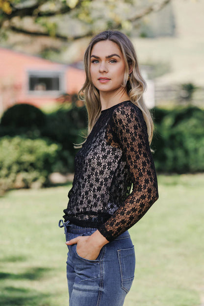 Homelee Knox Lace Long Sleeve - Black Meadow