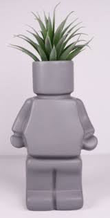 Urban Block Man Planter Grey