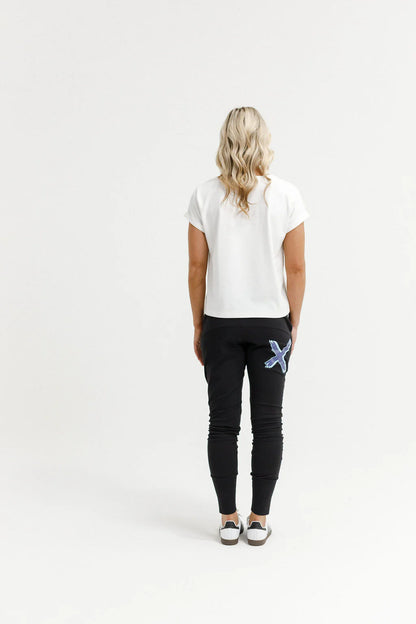 Homelee Apartment Pants - Black with Marine Blue Shadow X