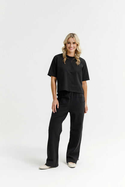 Homelee Avenue Pants - Winter Weight - Black with Graphite Daisy X