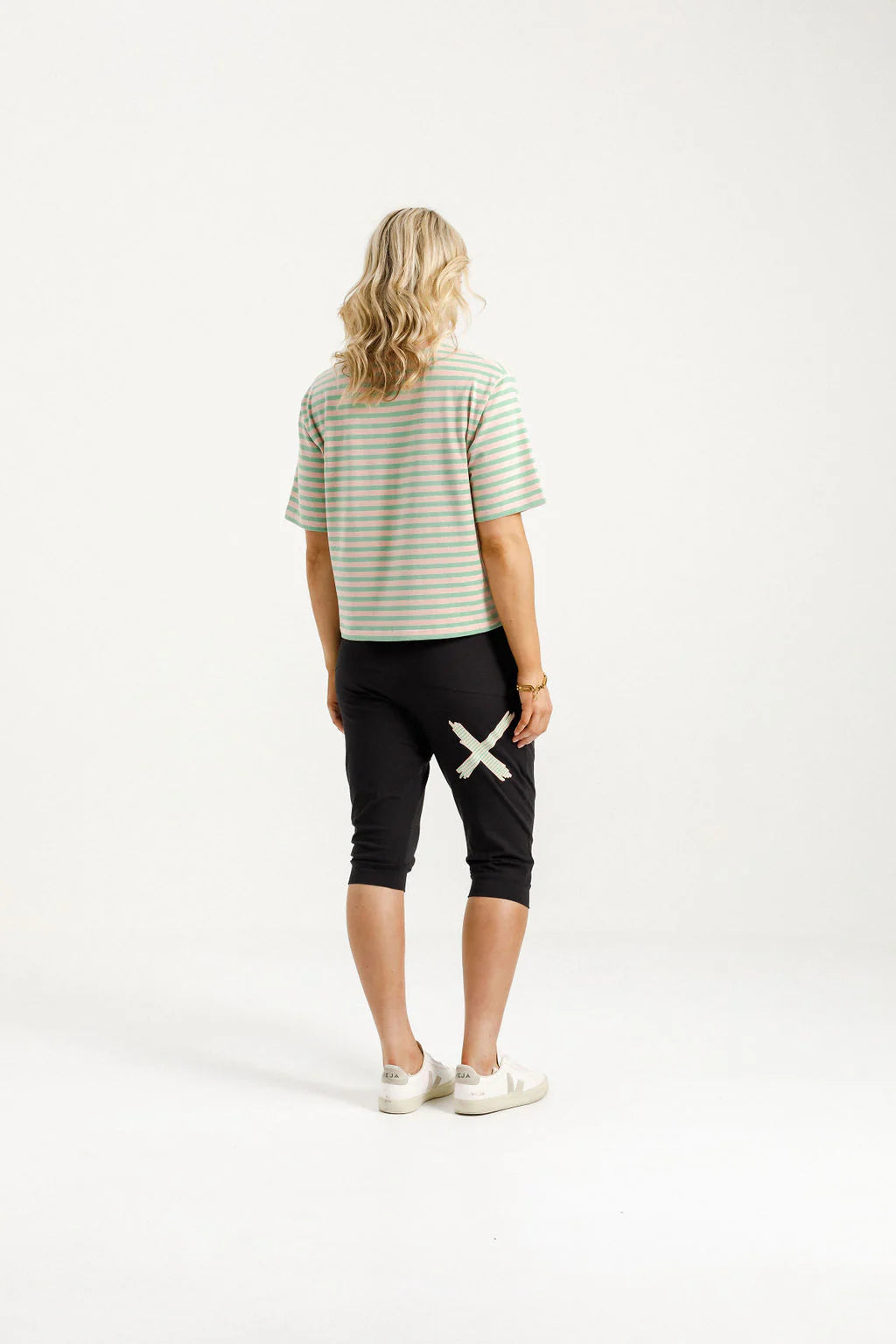 Homelee 3/4 Apartment Pants - Black with Candy Apple X