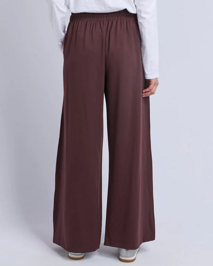 Elm Carmen Wide Leg Pant - Chocolate