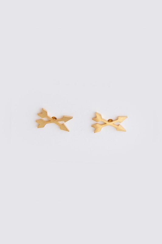 Stilen Cross Arrow Gold Earrings