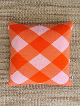 Load image into Gallery viewer, Hello Friday Cushion Orange Check - No Inner
