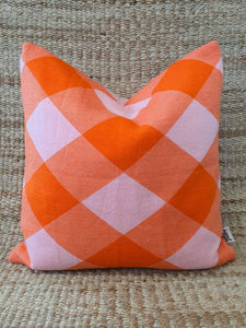 Hello Friday Cushion Orange Check - No Inner