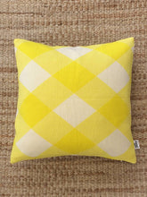 Load image into Gallery viewer, Hello Friday Cushion Yellow Check - No Inner
