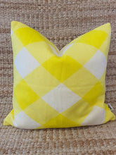 Load image into Gallery viewer, Hello Friday Cushion Yellow Check - No Inner
