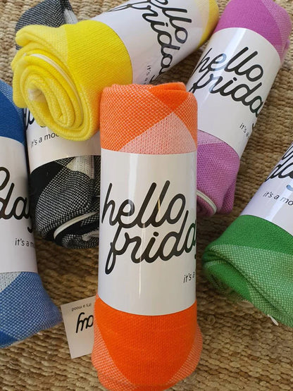 Hello Friday Cushion Blue Check - No Inner