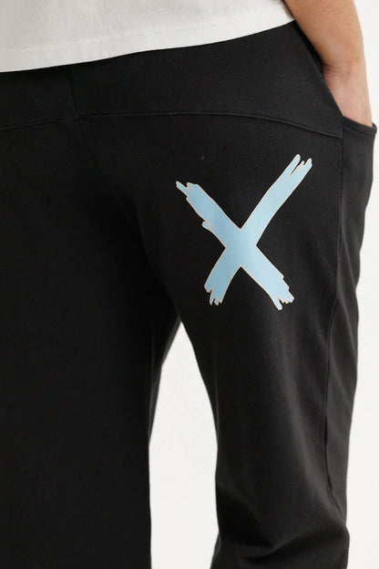 Homelee Avenue Pants - Winter Weight - Black with Sapphire Ivory X