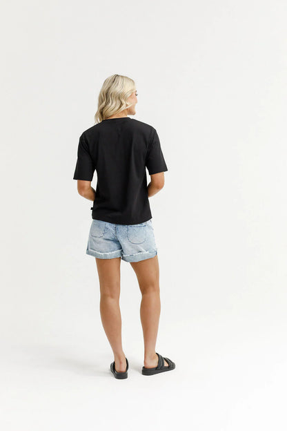 Homelee V Neck Tee - Black