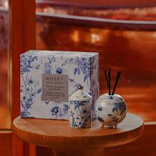 Moss St. Mini Ceramic Candle & Diffuser Gift Set - Peony & Apple Blossom