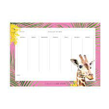 Image Gallery A4 Weekly Planner Giraffe