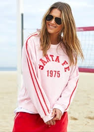 Hammill & Co Sporty Urban Velour Sweat - Pink/Red