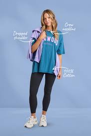 Foxwood  Interval Tee - Ocean with Neon Pink