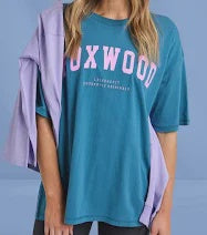 Foxwood  Interval Tee - Ocean with Neon Pink