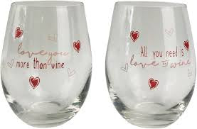 Urban Wine Glasses All you need is Love / Love you more than wine